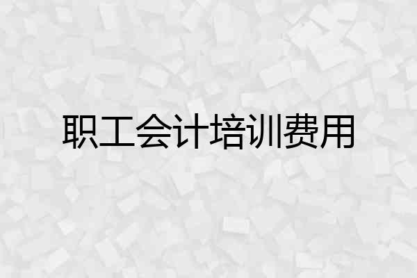 职工会计培训费用