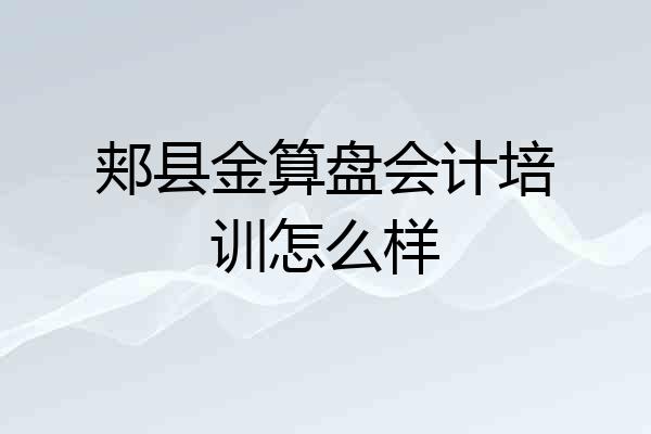 郏县金算盘会计培训怎么样