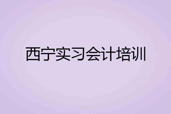 西宁实习会计培训