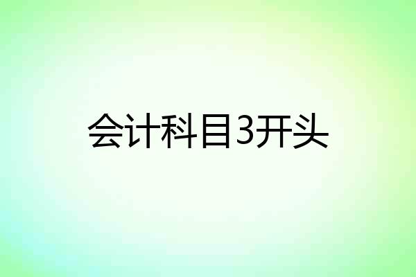 会计科目3开头