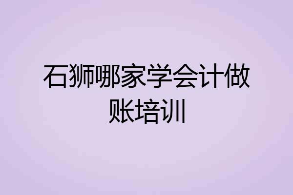 石狮哪家学会计做账培训