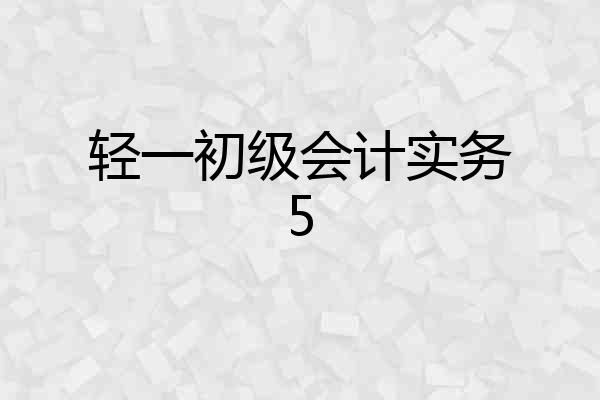 轻一初级会计实务5