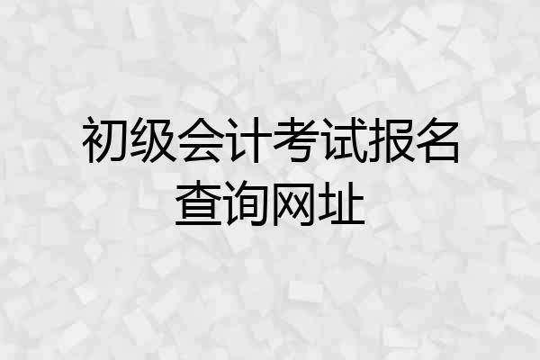 初级会计考试报名查询网址