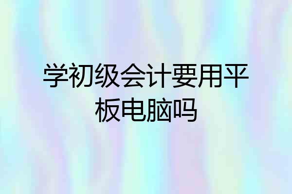 学初级会计要用平板电脑吗