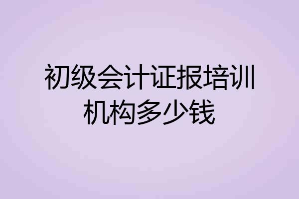 初级会计证报培训机构多少钱