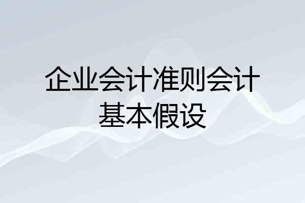 企业会计准则会计基本假设