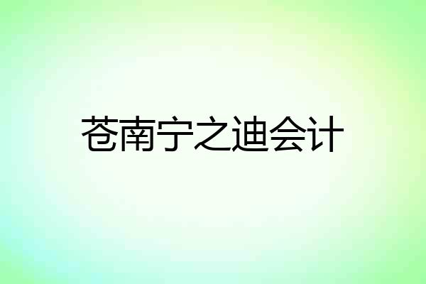 苍南宁之迪会计