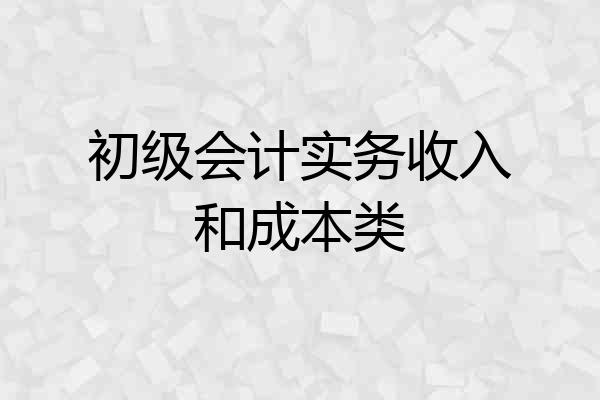 初级会计实务收入和成本类