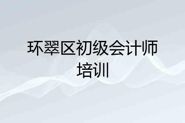 环翠区初级会计师培训