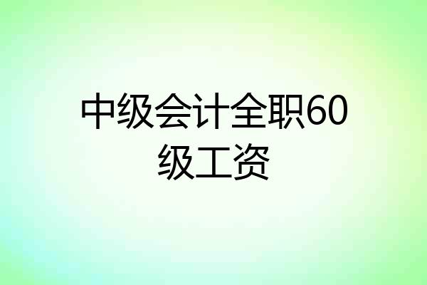 中级会计全职60级工资