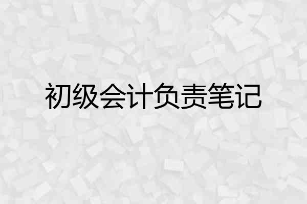 初级会计负责笔记