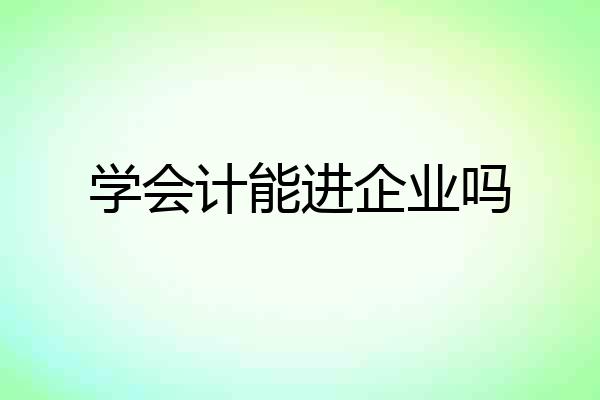 学会计能进企业吗