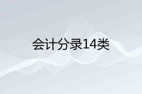 会计分录14类