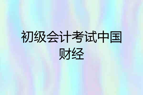 初级会计考试中国财经