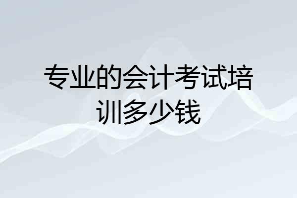 专业的会计考试培训多少钱