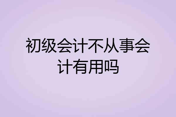 初级会计不从事会计有用吗