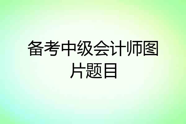 备考中级会计师图片题目