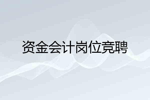 资金会计岗位竞聘
