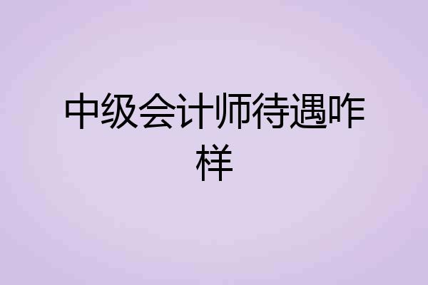中级会计师待遇咋样