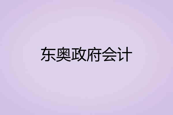 东奥政府会计