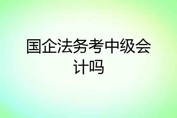 国企法务考中级会计吗