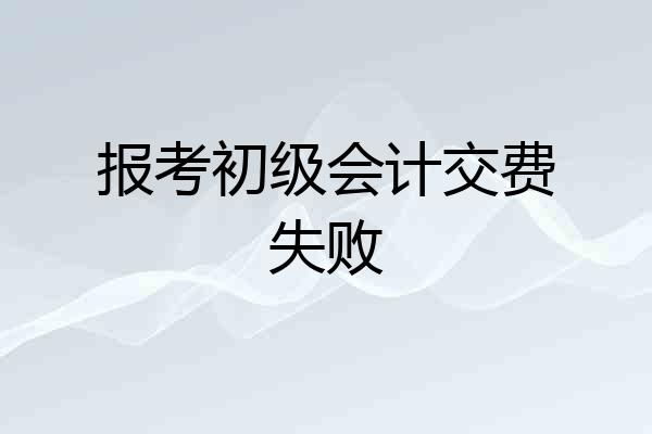 报考初级会计交费失败