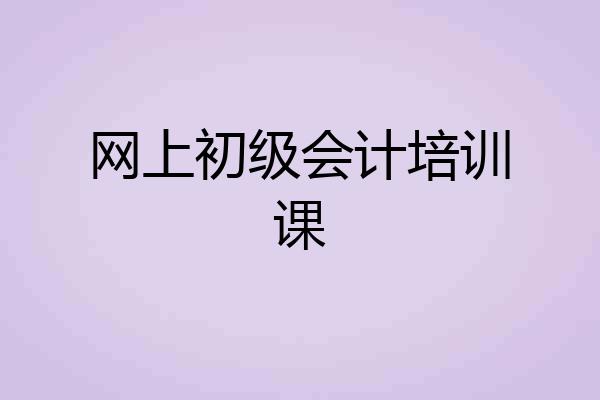 网上初级会计培训课