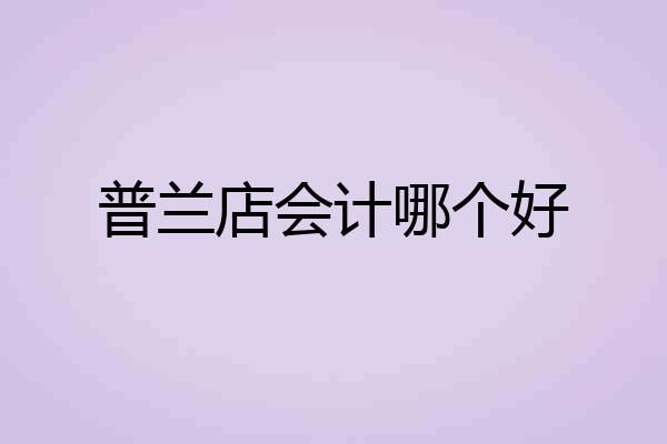 普兰店会计哪个好