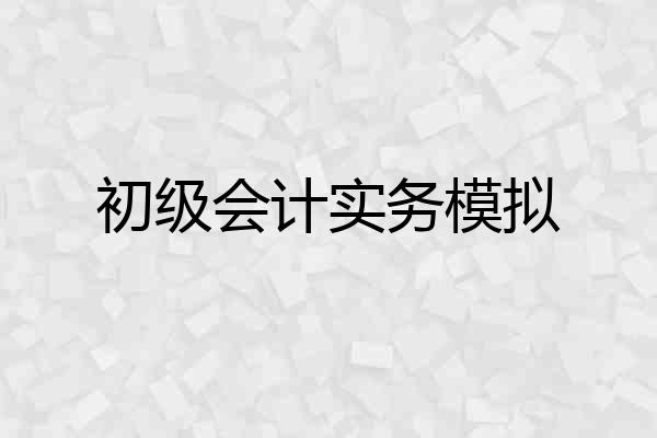 初级会计实务模拟