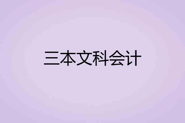三本文科会计