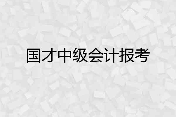 国才中级会计报考