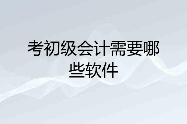 考初级会计需要哪些软件