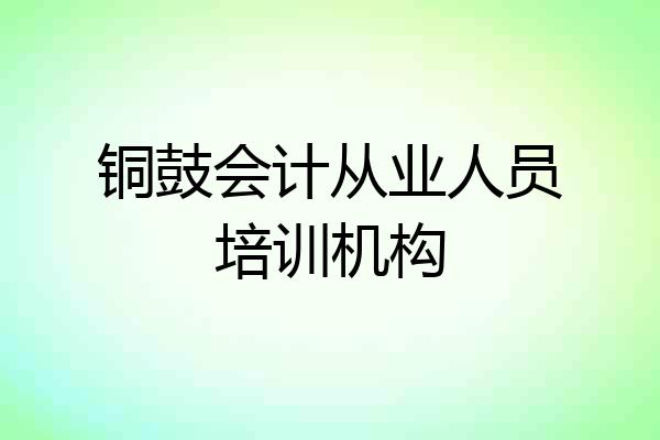 铜鼓会计从业人员培训机构