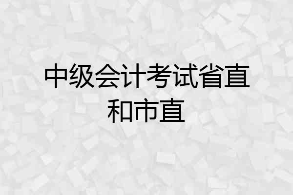 中级会计考试省直和市直