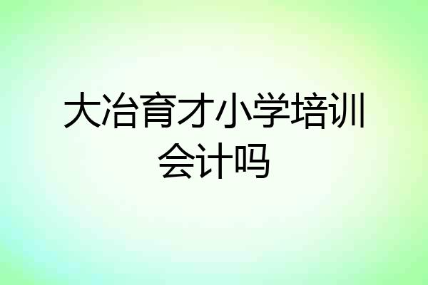 大冶育才小学培训会计吗