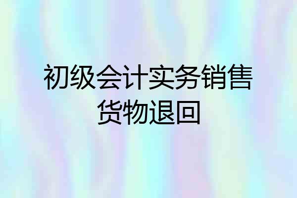 初级会计实务销售货物退回