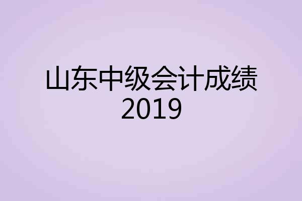 山东中级会计成绩2019