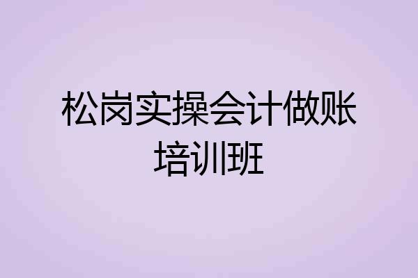 松岗实操会计做账培训班