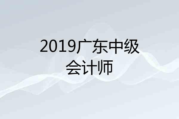 2019广东中级会计师