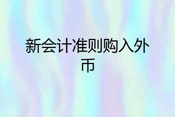 新会计准则购入外币