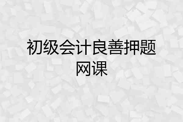 初级会计良善押题网课