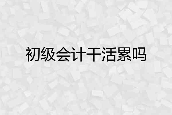 初级会计干活累吗