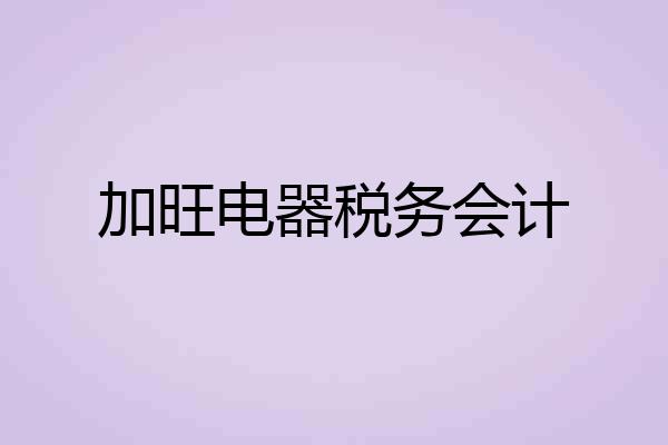 加旺电器税务会计