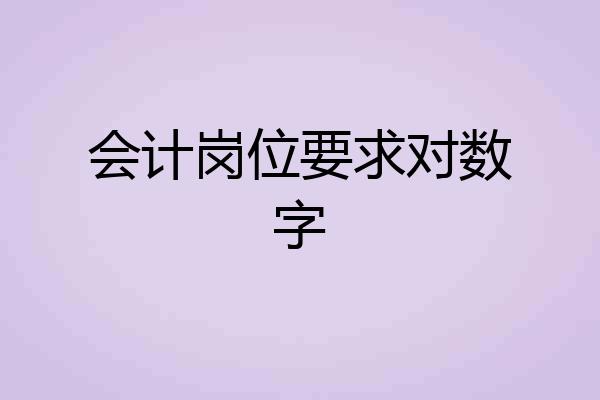 会计岗位要求对数字