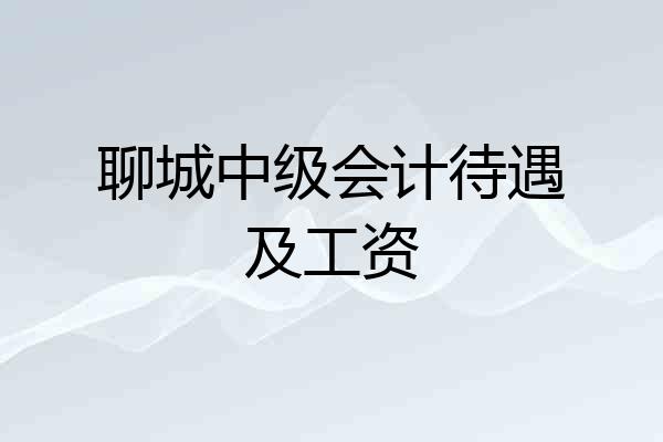 聊城中级会计待遇及工资