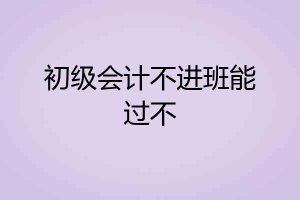 初级会计不进班能过不