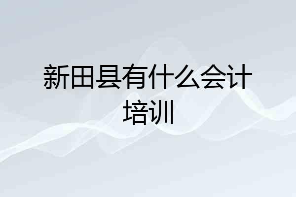 新田县有什么会计培训