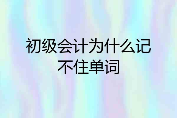 初级会计为什么记不住单词