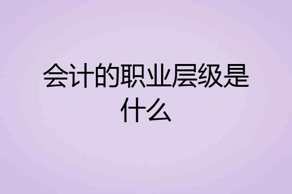 会计的职业层级是什么