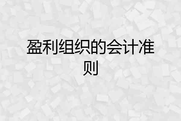 盈利组织的会计准则